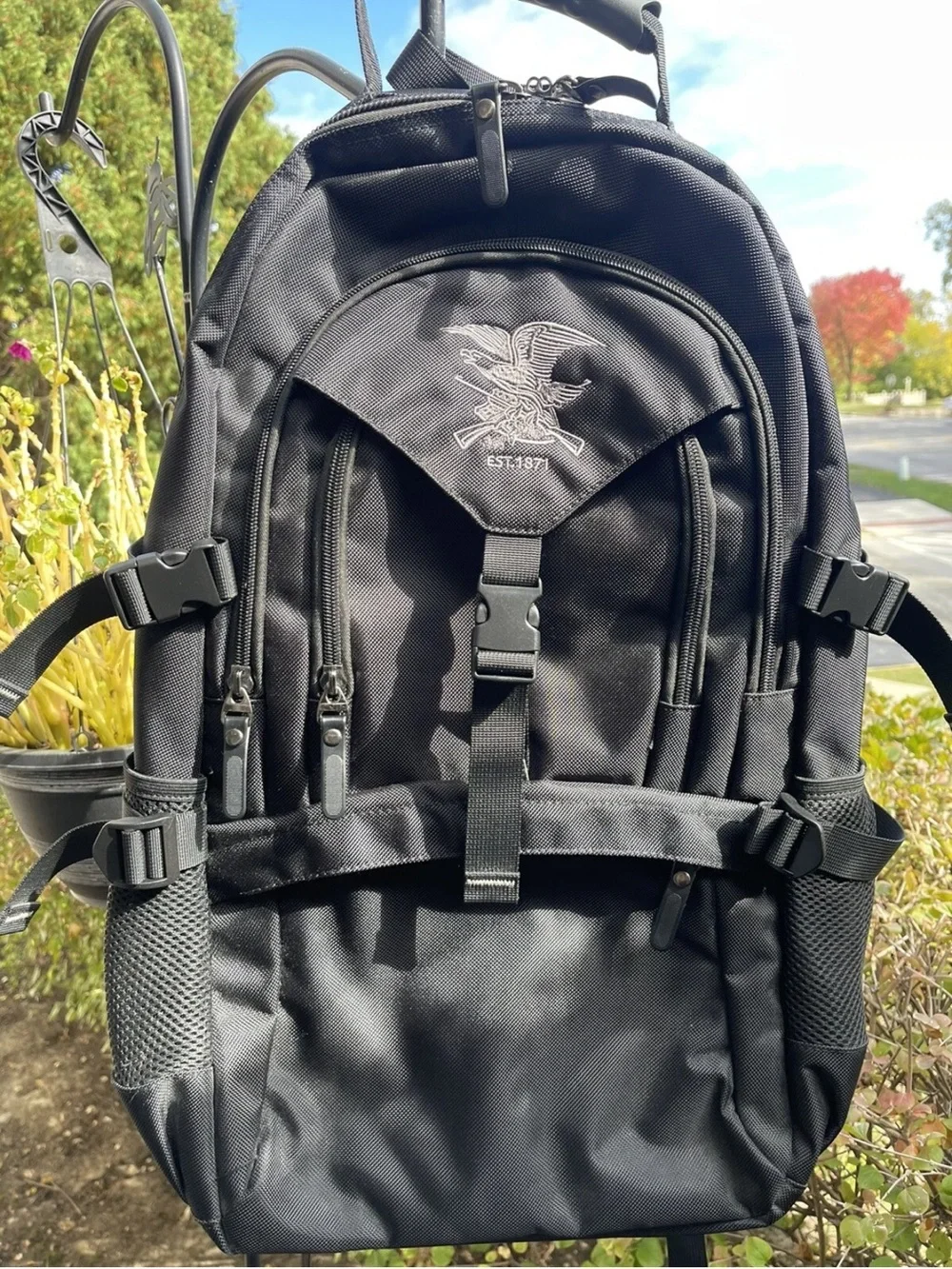 Tactical Military Hiking Backpack Bug Out Bag Black Padded Laptop Multi Use